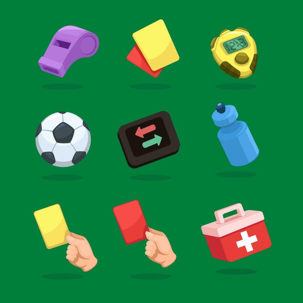 Soccer Sport Symbol Collection Set Cartoon illustration Vector