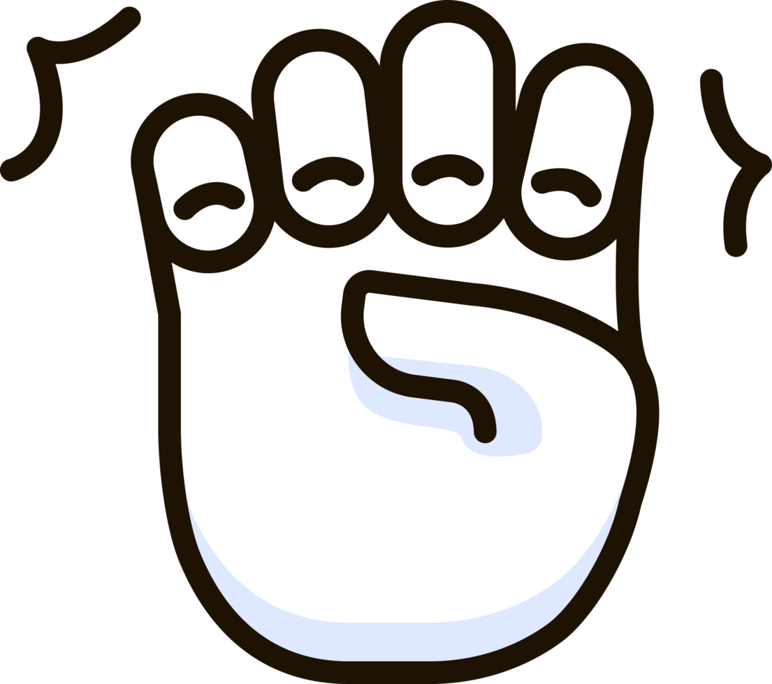 klo hand ikon emoji klistermärke png