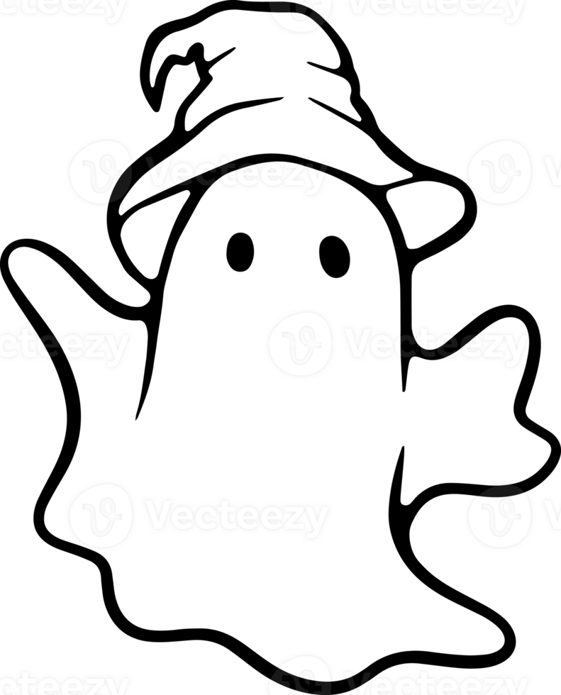 Retro Ghost Halloween t-shirt design. Cute cartoon. vintage  illustration png