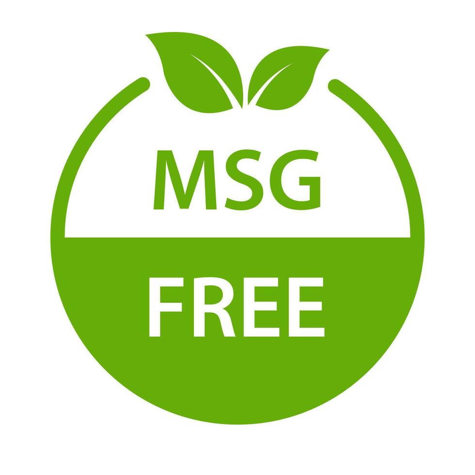 MSG FREE icon vector. Glutamate no added food package sign for your website design, logo, app, UI.illustration vector