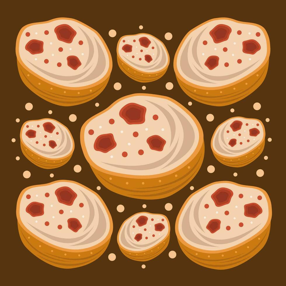 English teacakes pastry vector illustration for graphic design and decorative element