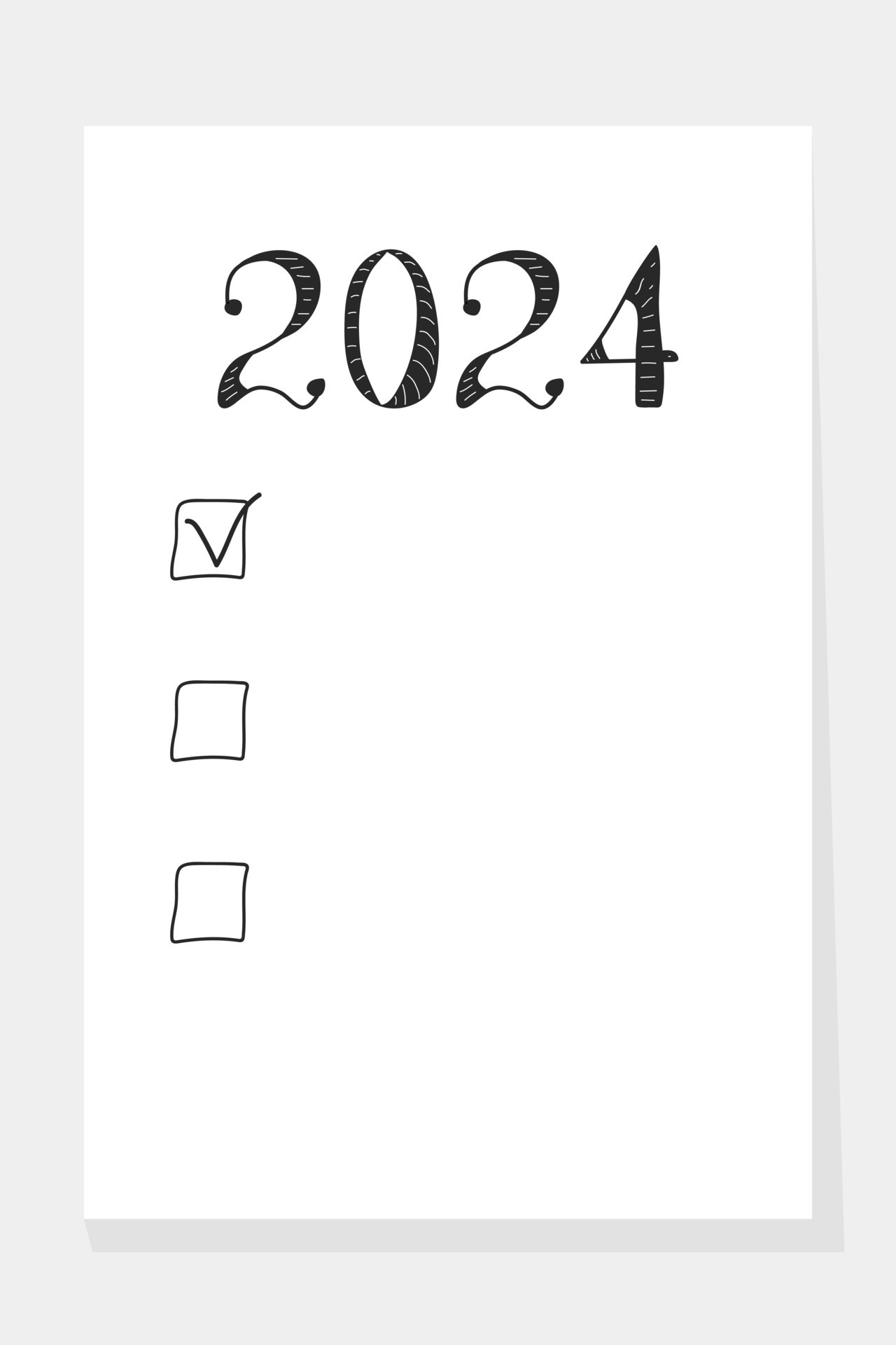 List of resolutions 2024. Goals, resolutions, plan, actions, concept