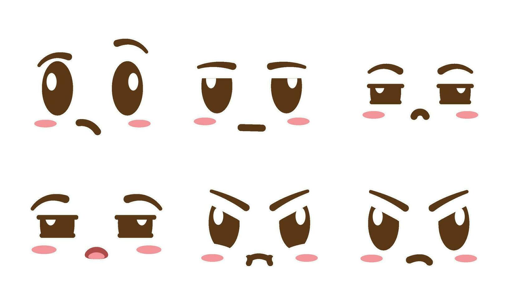 Set of borderless facial expressions Vector