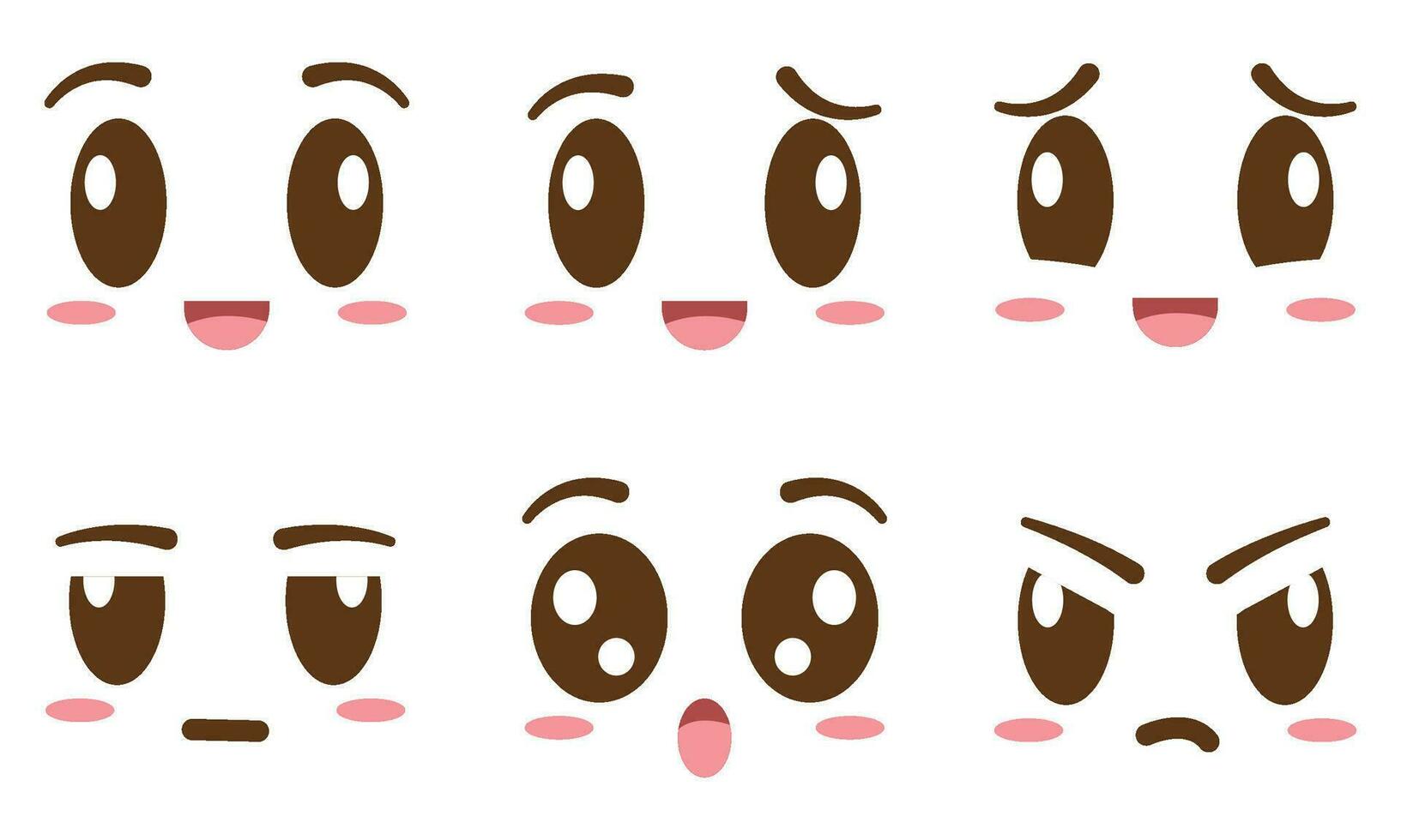 Set of borderless facial expressions Vector
