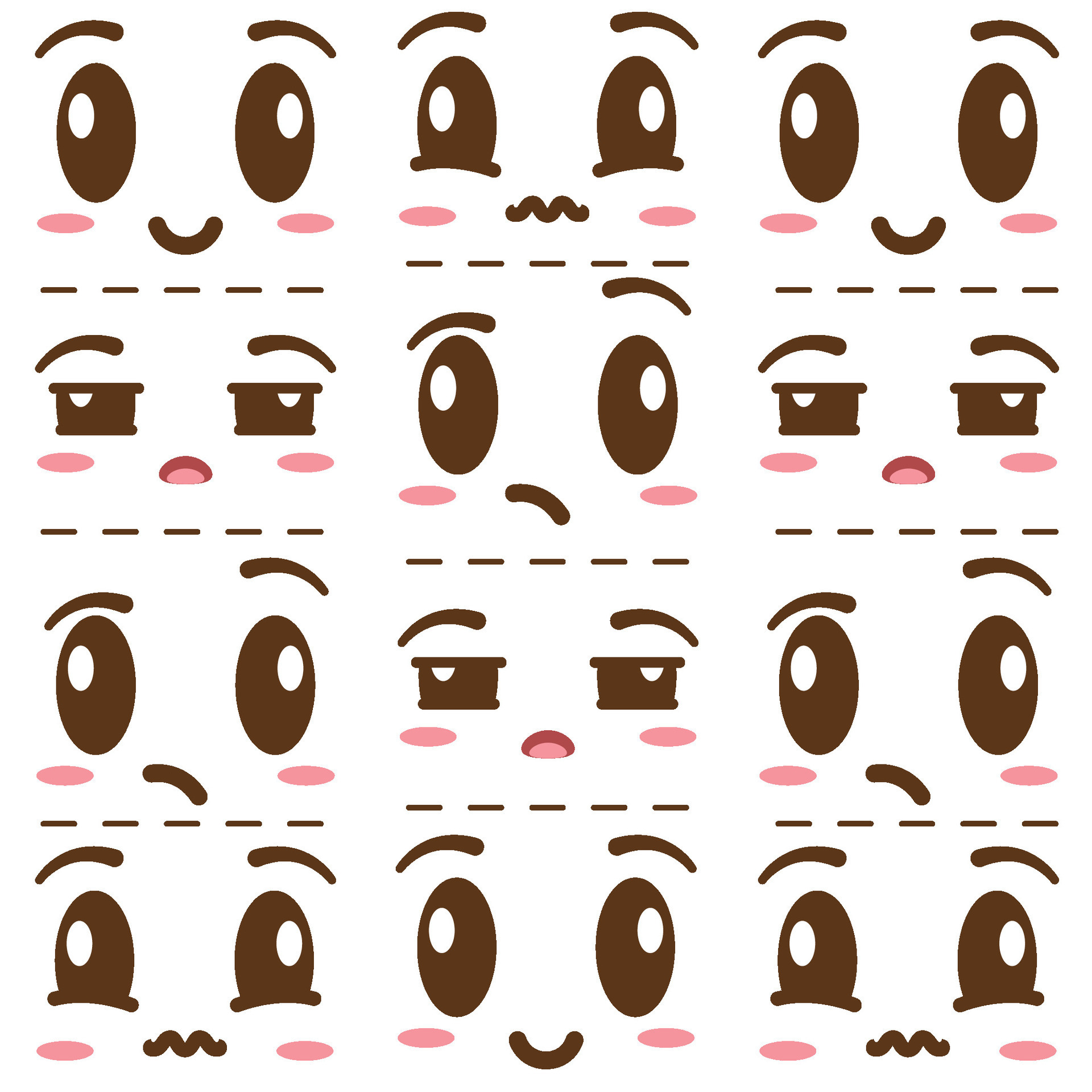 Seamless pattern background with borderless facial expressions Vector ...