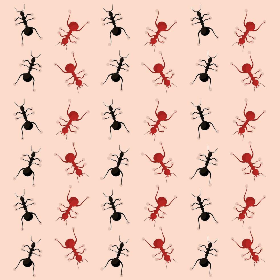 Seamless pattern background with ant insect icons Vector