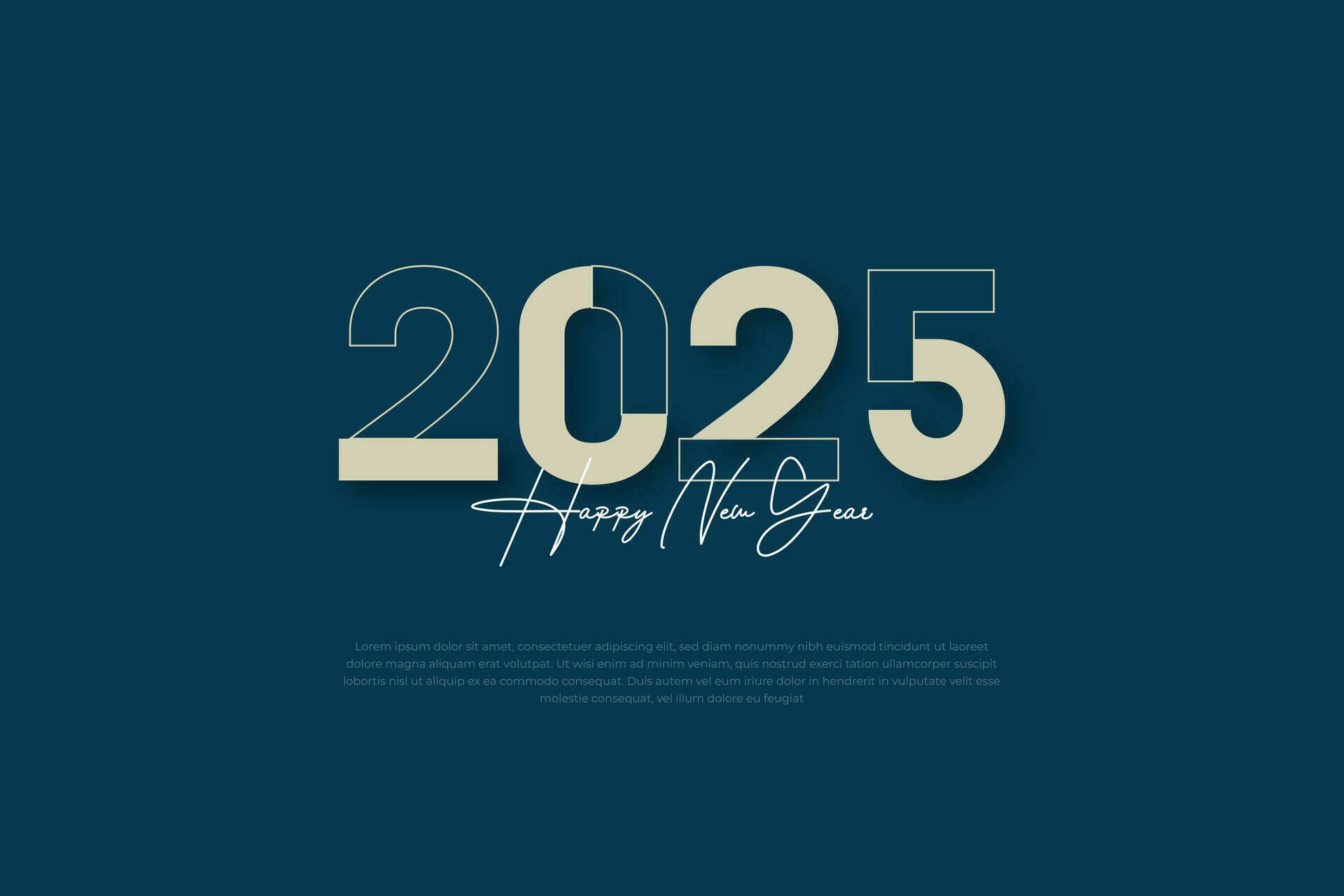 Happy new year 2025 design template. 2025 new year celebration concept for greeting card, banner