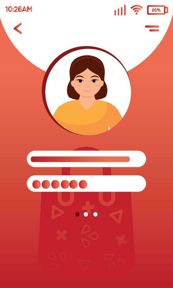 Login in the app Concept mobile app Vector