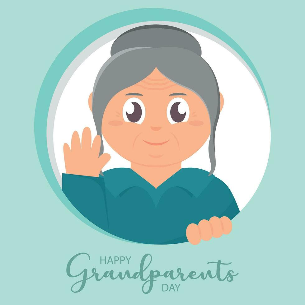 linda abuelita personaje contento abuelos día vector
