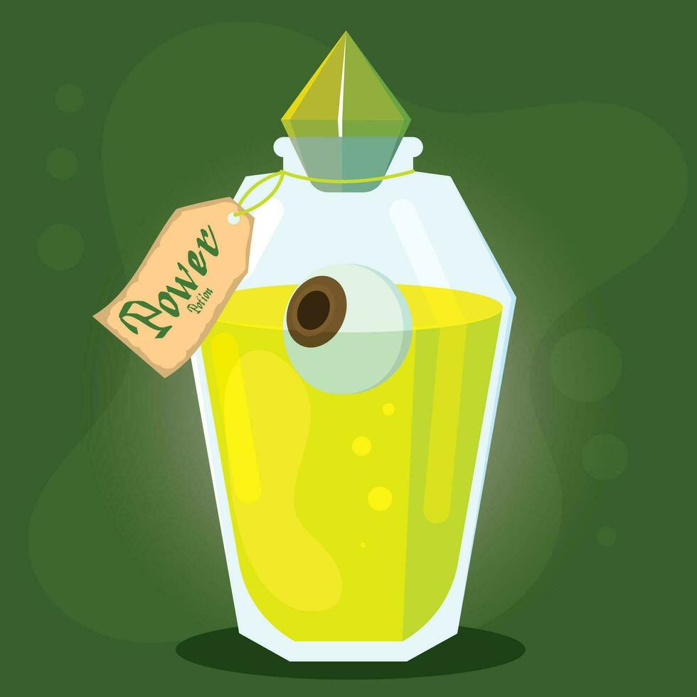 Isolated colored magical power potion elixir Vector