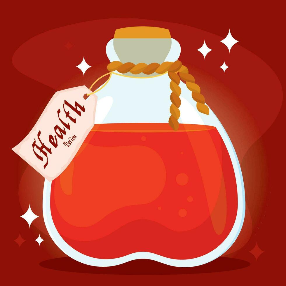 Isolated colored magical health potion elixir Vector