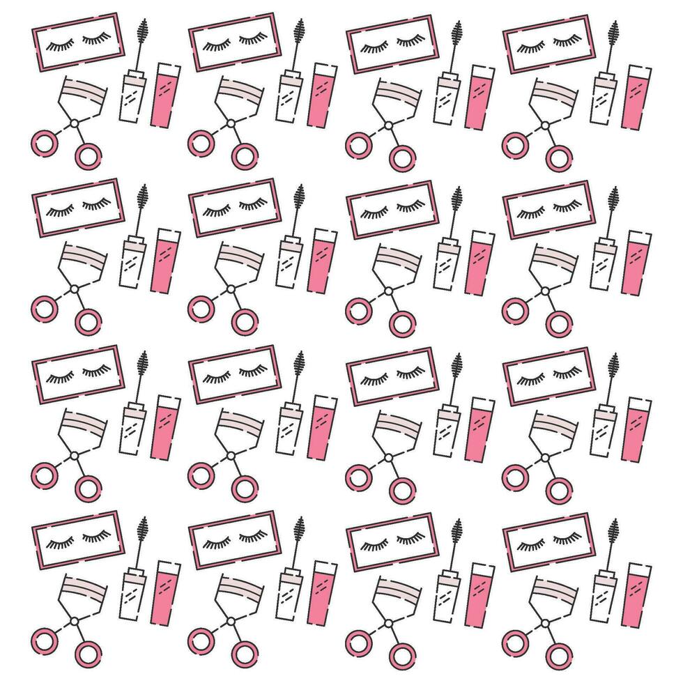 Pattern of make up icons Fashion icon Vector