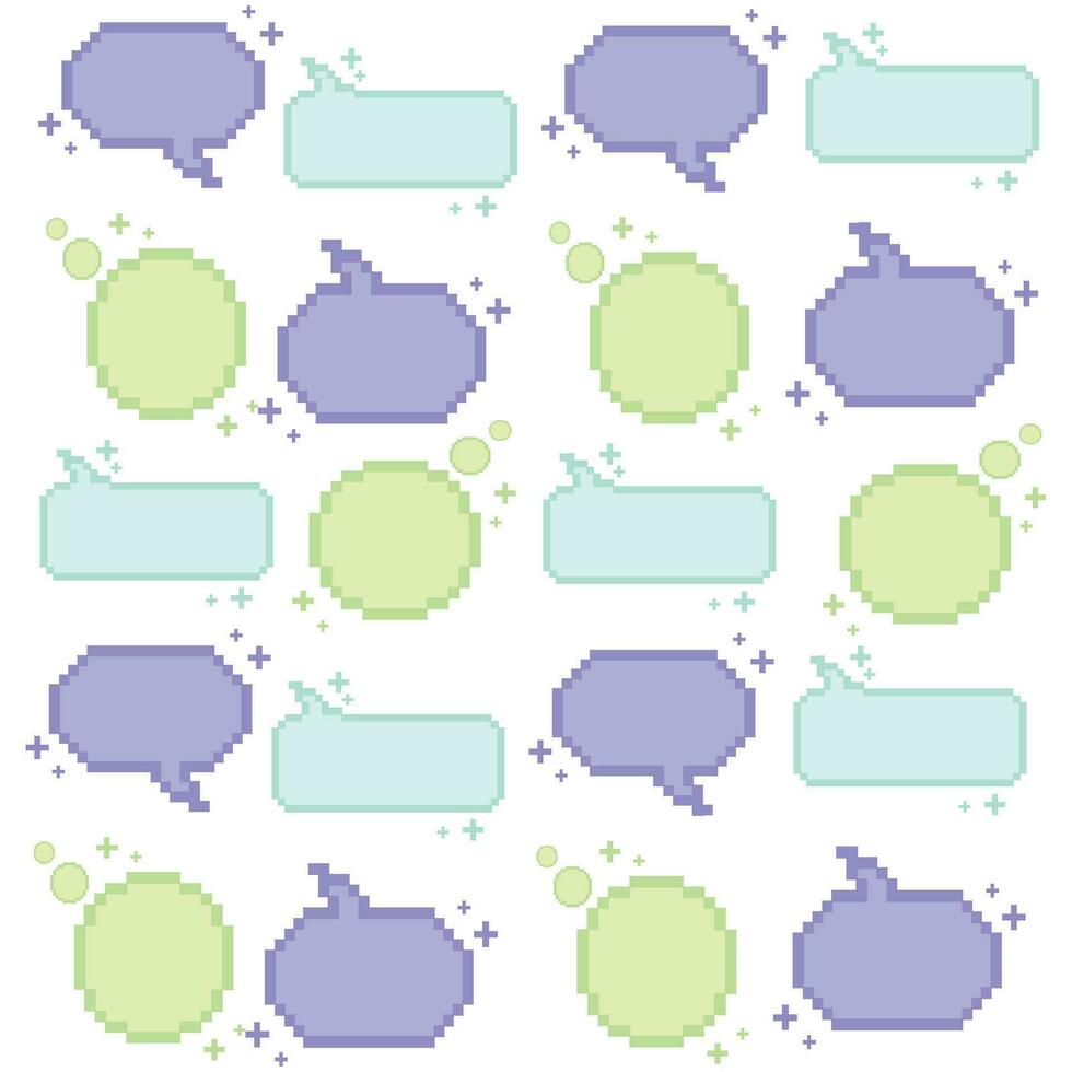 Seamless pattern with pixelated comic speech bubble chats Vector