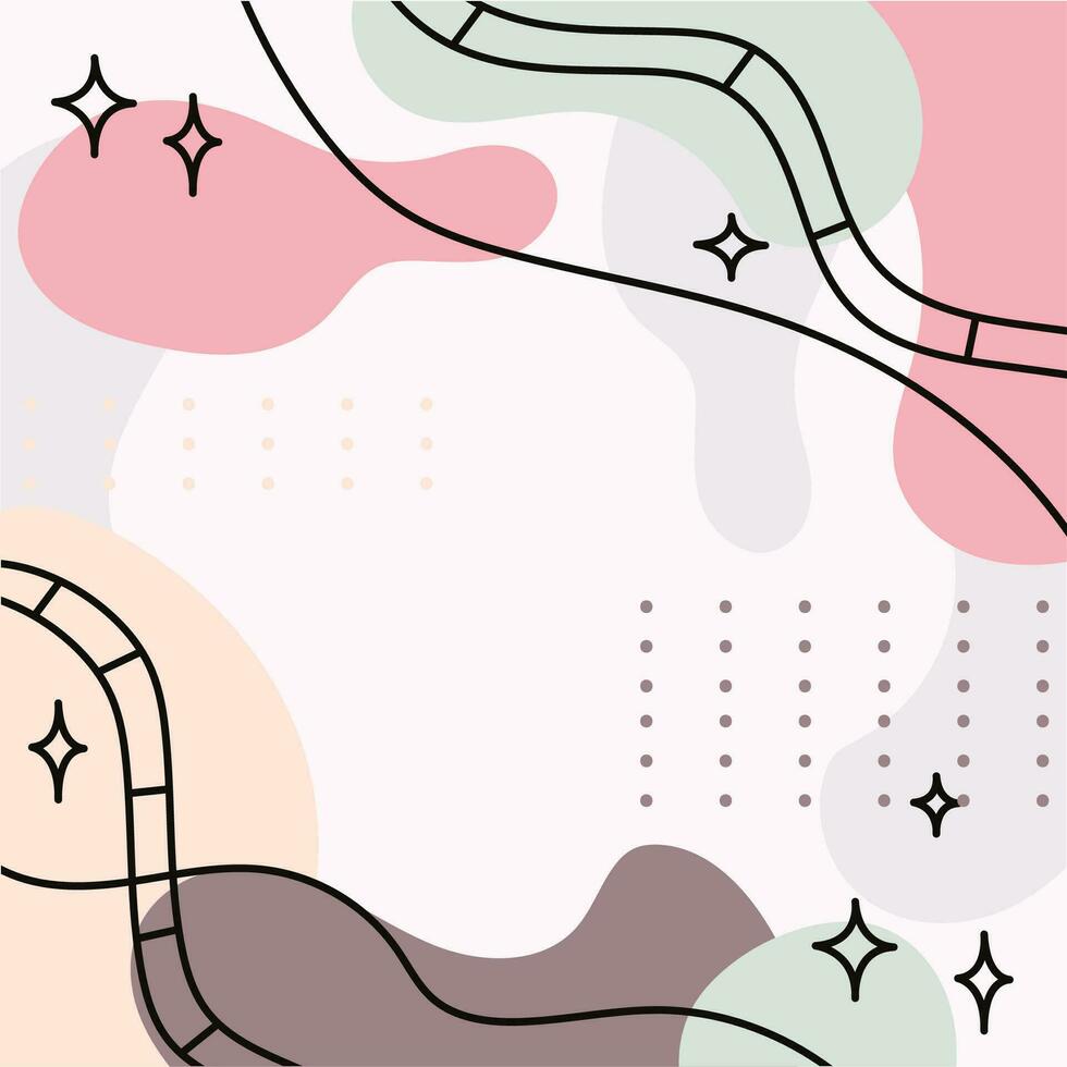 Hand drawn illustration background with abstract shapes Vector