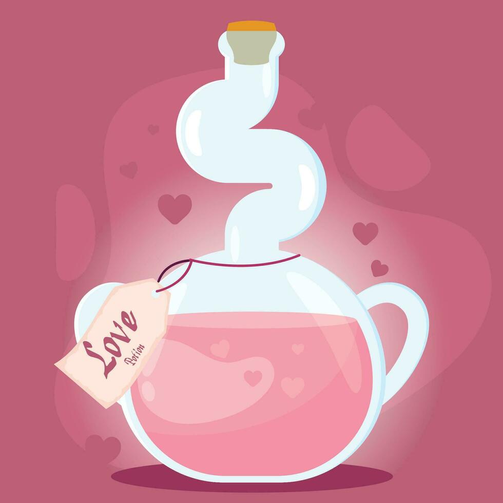 Isolated colored magical love potion elixir Vector