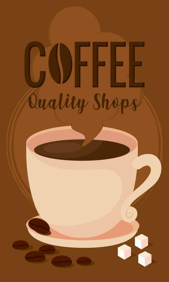 Vertical coffee quality shop poster Vector