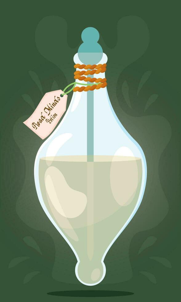 Isolated colored magical read mind potion elixir Vector