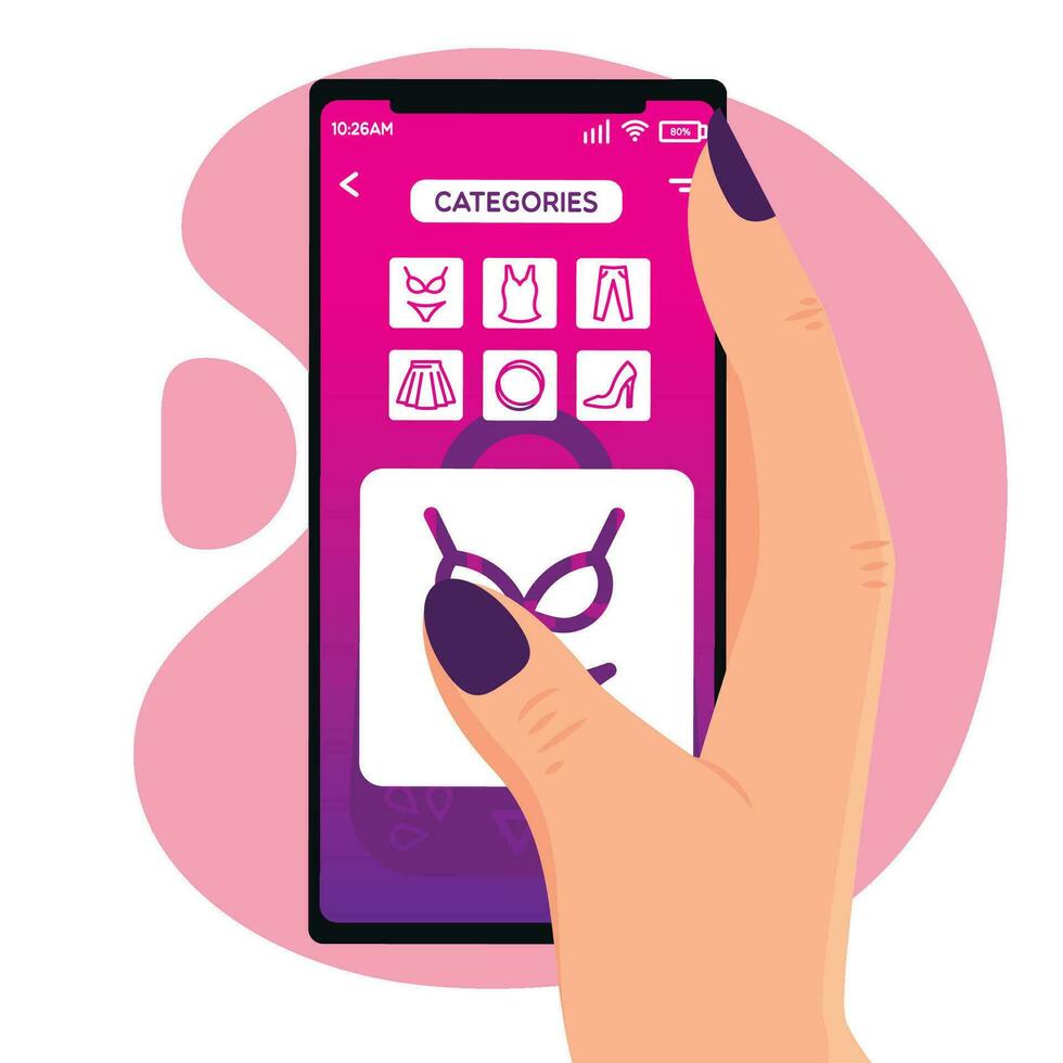 ISolated smartphone clothing store app Concept mobile app Vector