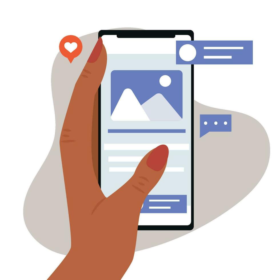 Isolated smartphone Publication in an app Concept mobile app Vector