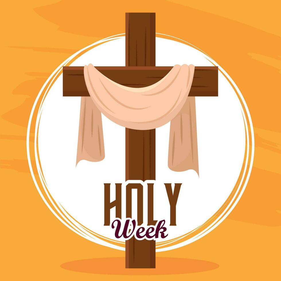 cross mantle crucifixion Holy week Vector