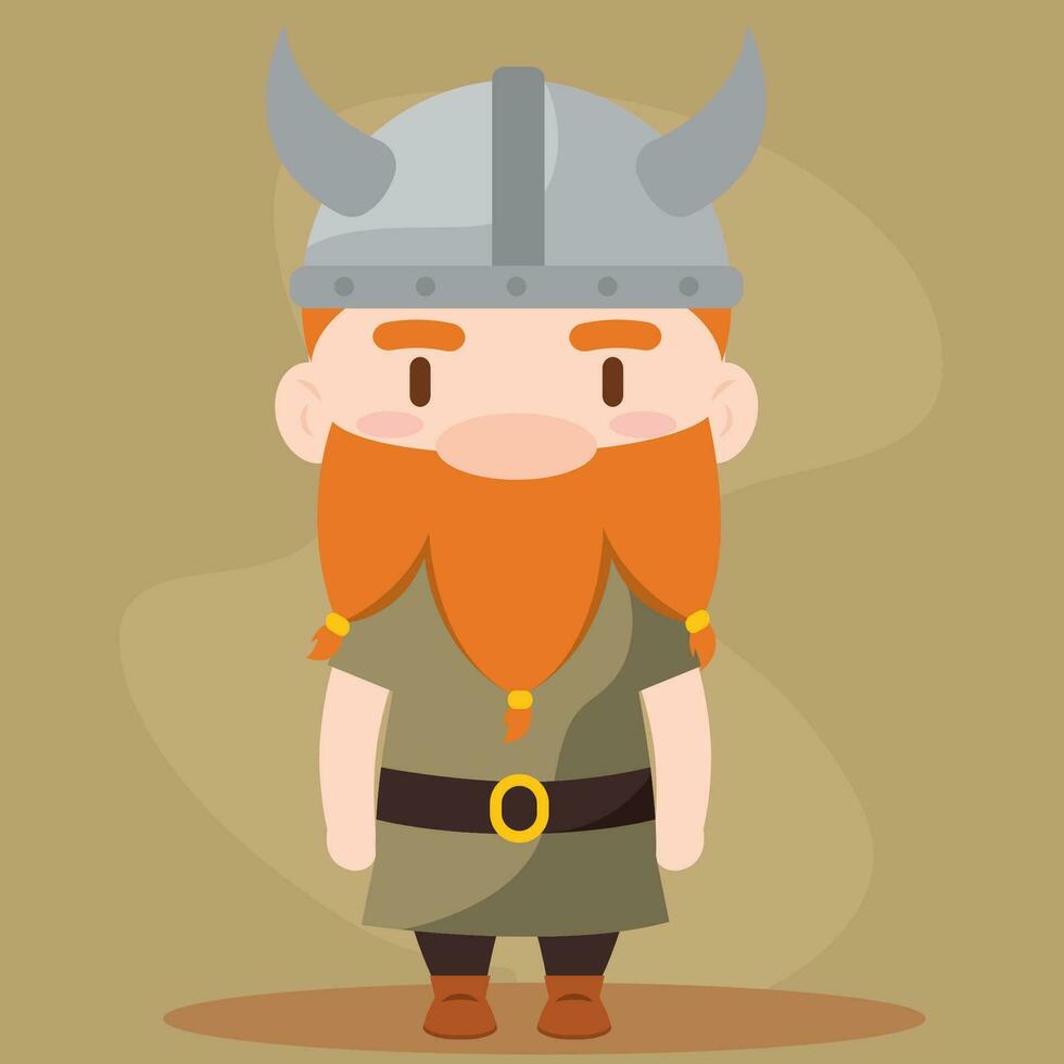 aislado linda masculino vikingo personaje vector