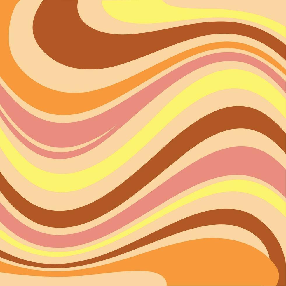 Colored 70s groovy background wallpaper Vector