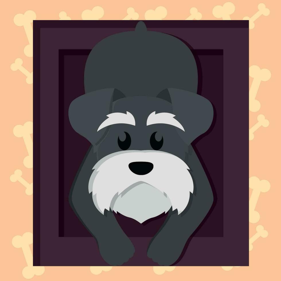 Isolated cute layered dog character Vector