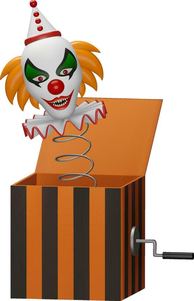 evil clown in the box vector