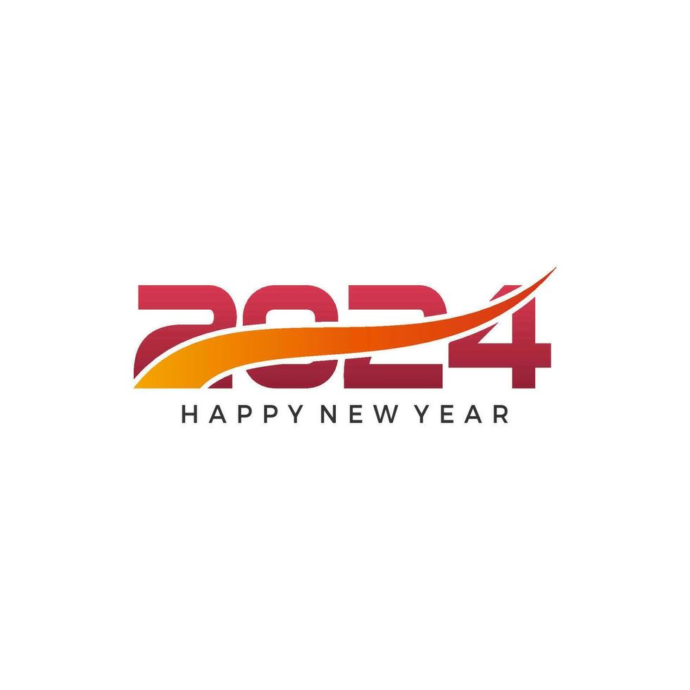 2024 Happy New Year text design. 2024 number design template. Symbols 2024 Happy New Year. Vector illustration with colorful design.