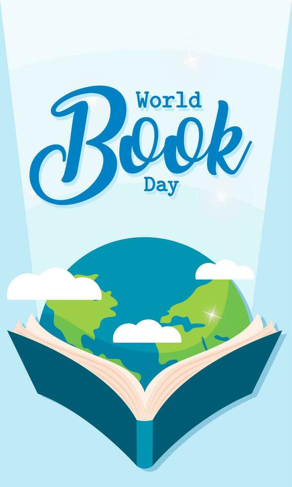 World book day poster Planet earth Vector