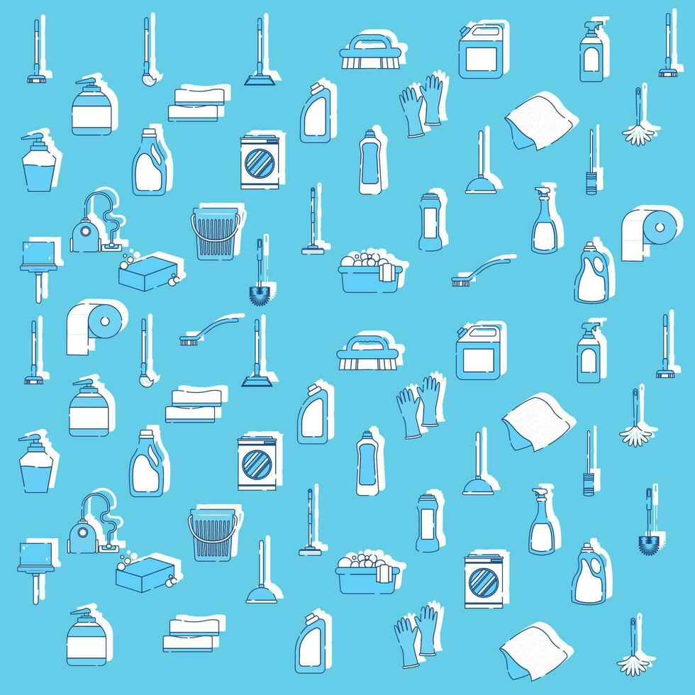Seamless pattern background with cleaning icons Vector