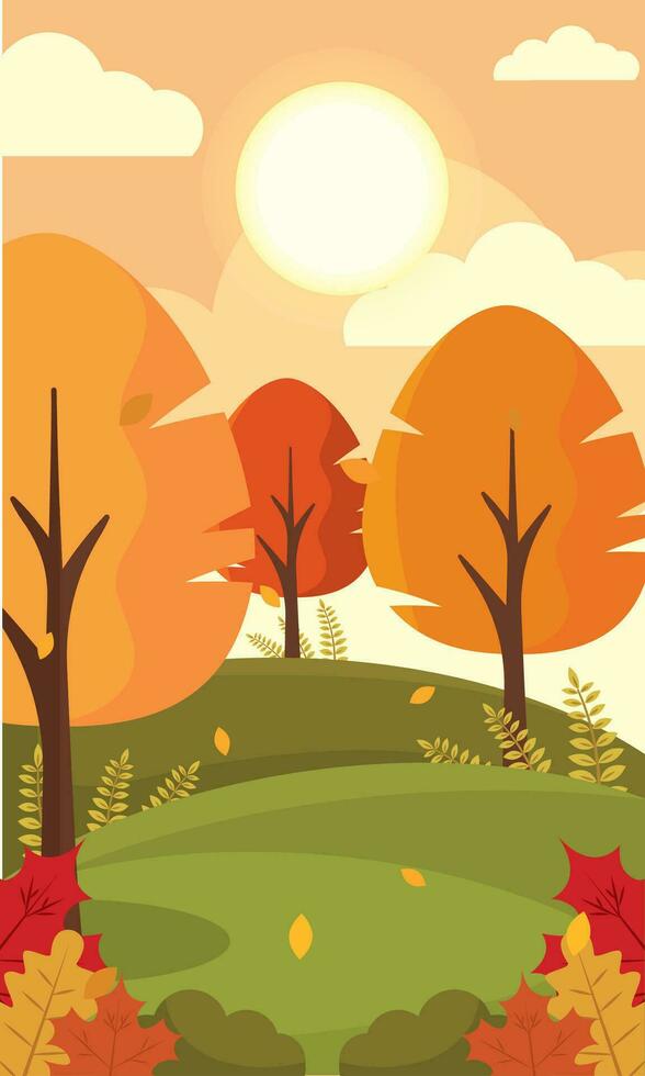 de colores estacional otoño paisaje guión vector