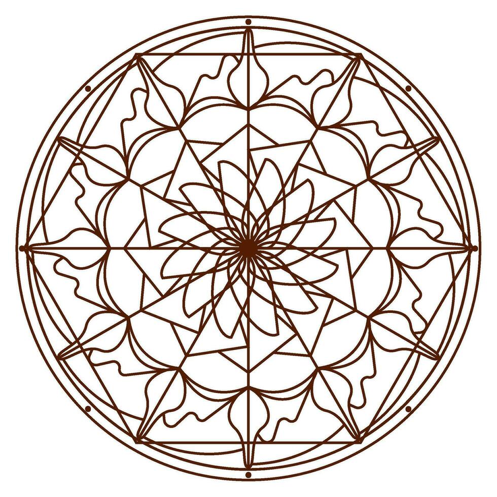 Isolated mandala pattern sketch outline style Vector