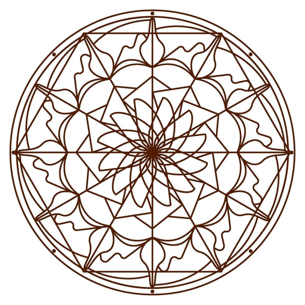 aislado mandala modelo bosquejo contorno estilo vector