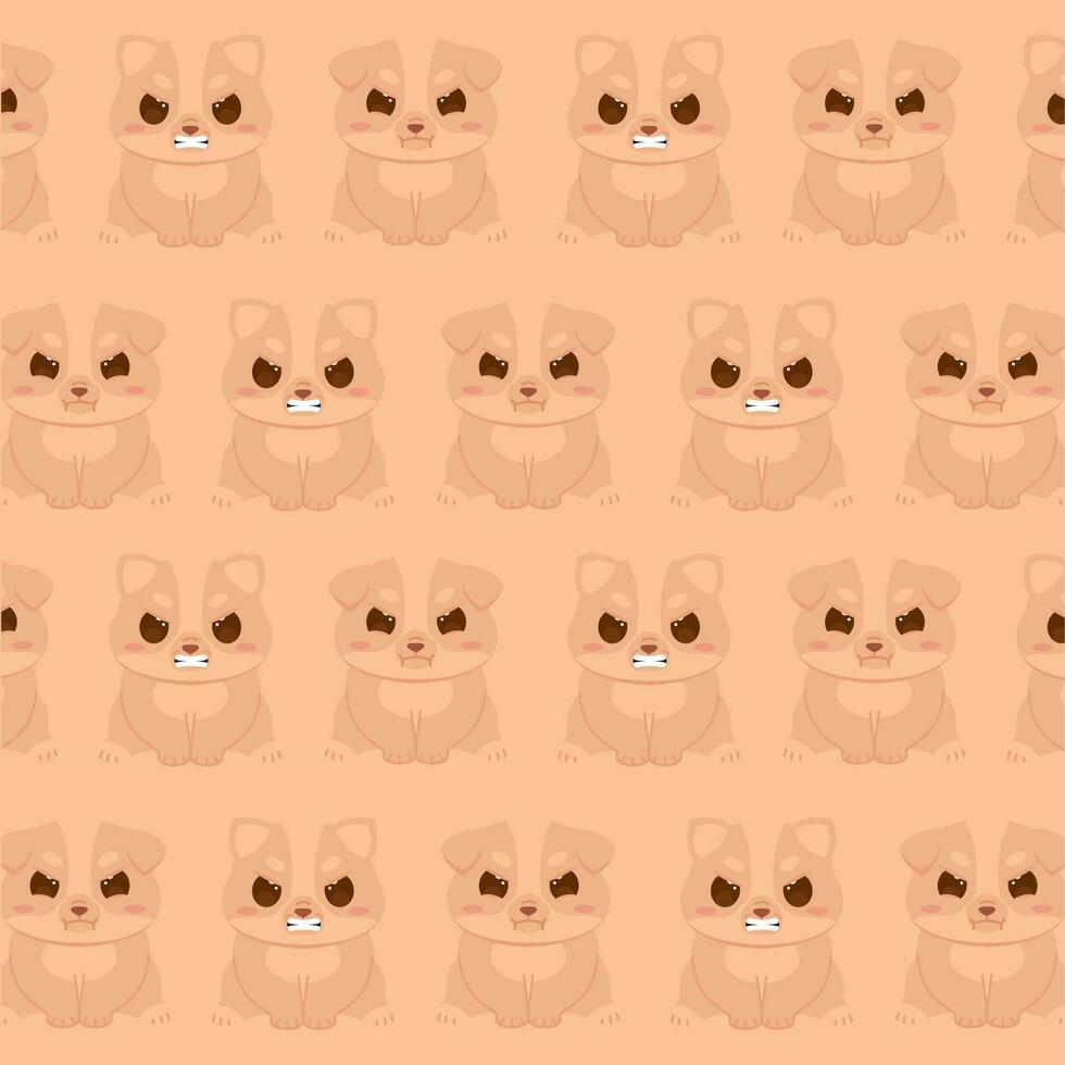 Seamless pattern background with dog emoji avatars Vector