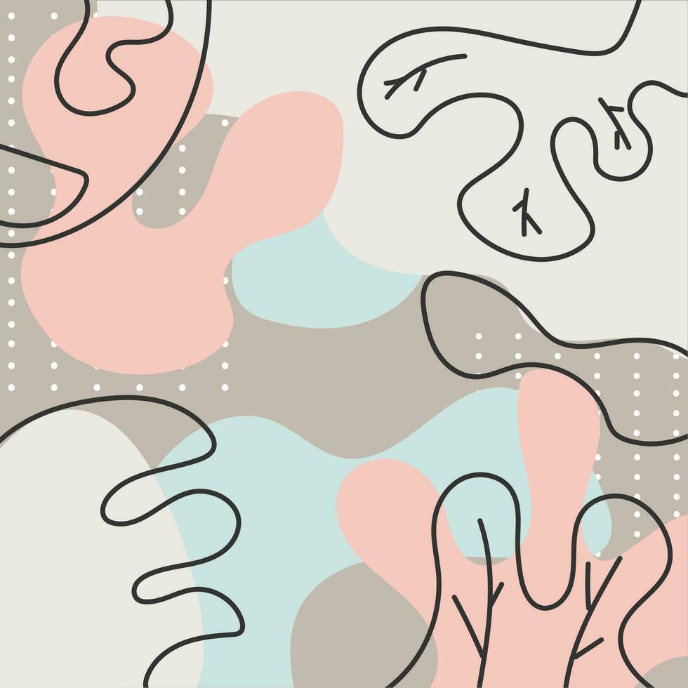 Hand drawn illustration background with abstract shapes Vector