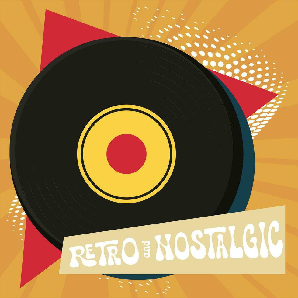 aislado de colores música vinilo nostálgico retro antecedentes vector