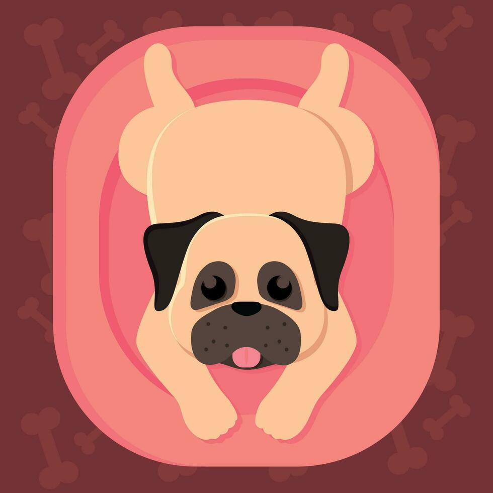 Isolated cute layered dog character Vector