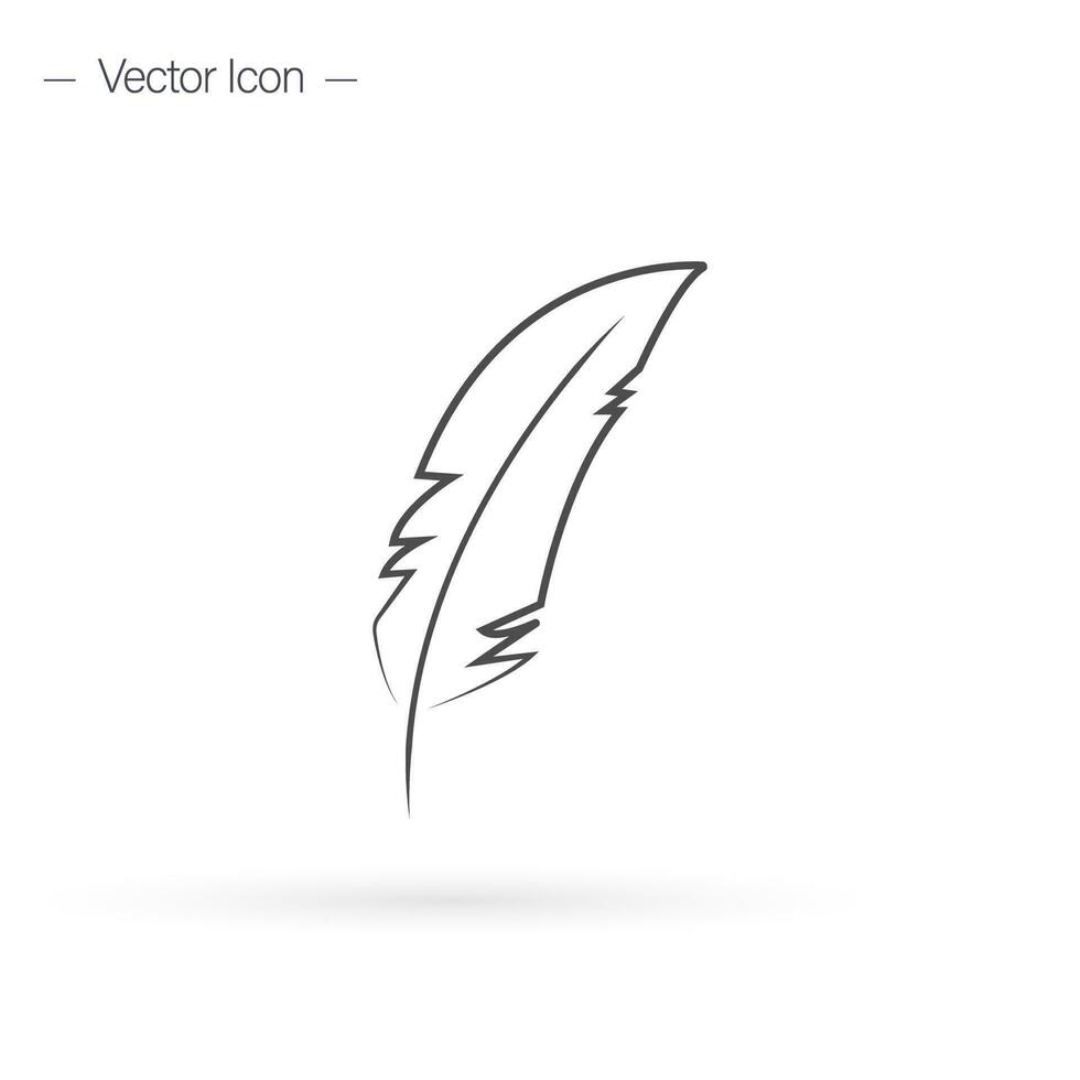 Quill Feather line icon. Simple logo vector illustration for graphic and web design