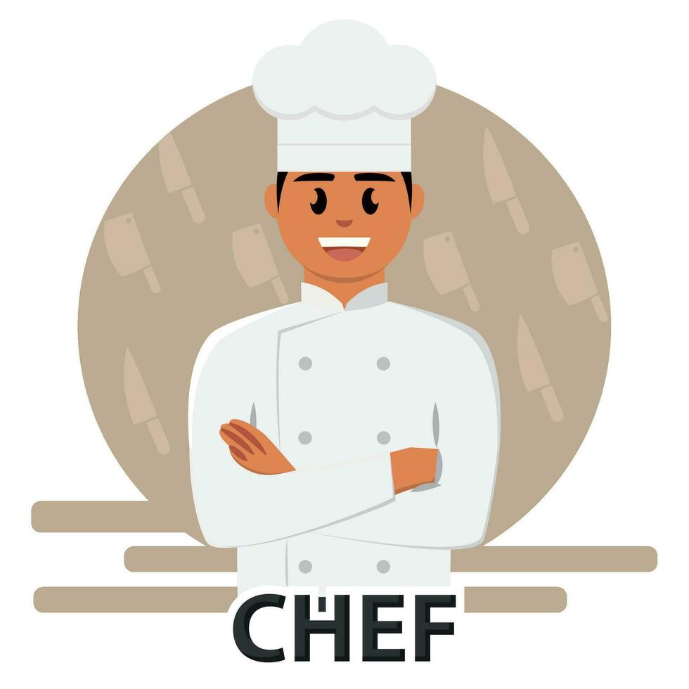Isolated cute male chef cartoon Profession Vector