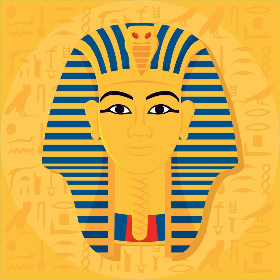 aislado dorado faraón tumba icono Egipto vector