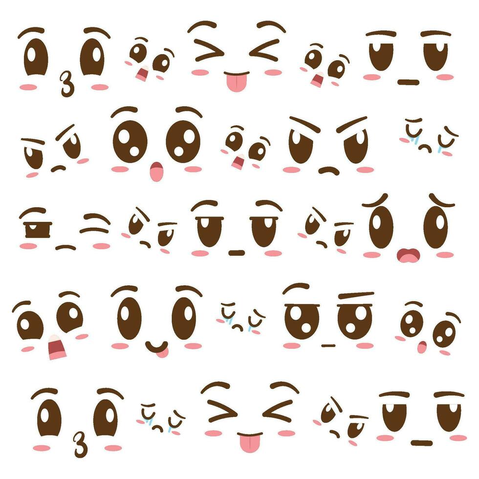 Seamless pattern background with borderless facial expressions Vector