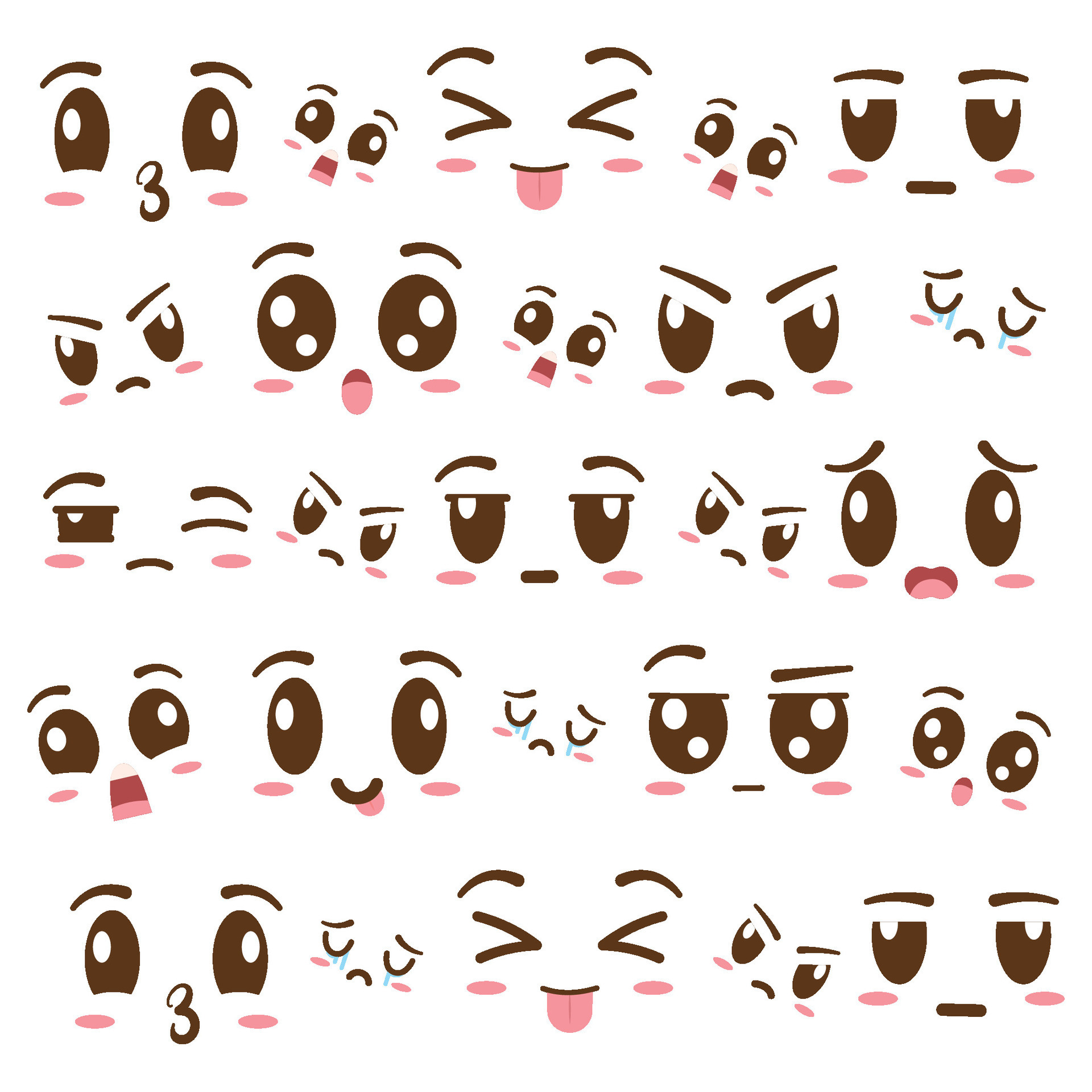 Seamless pattern background with borderless facial expressions Vector ...