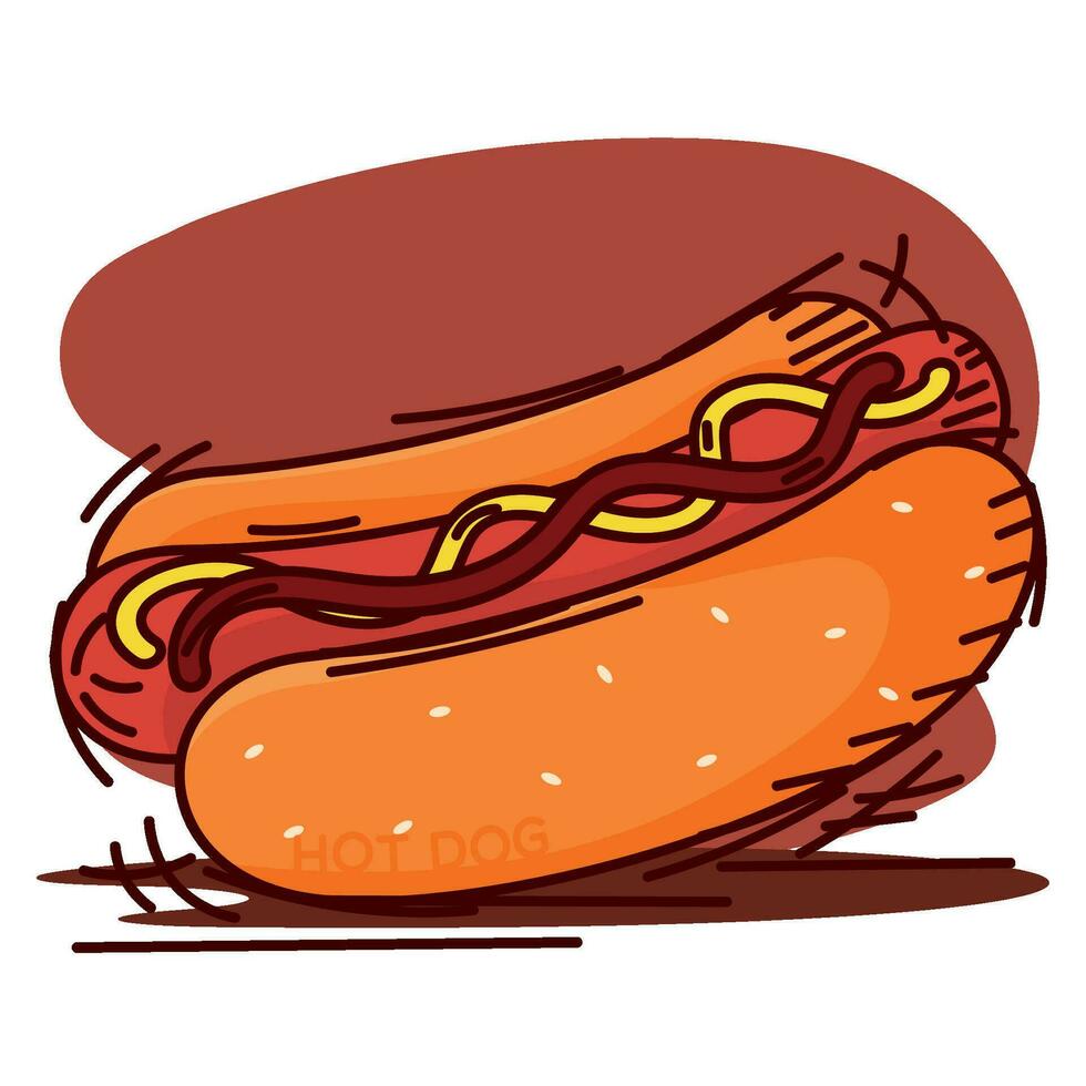 Isolated retro hot dog sketch image Vector