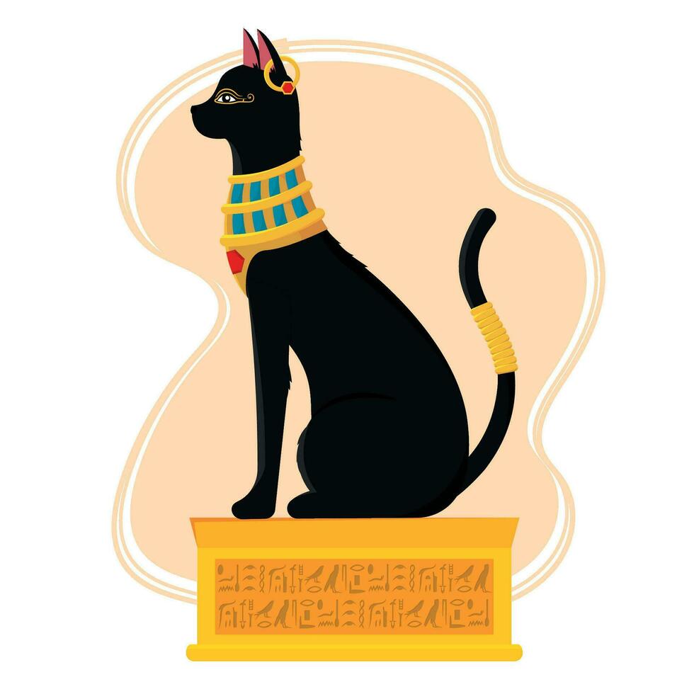 aislado egipcio gato Monumento icono Egipto viaje vector