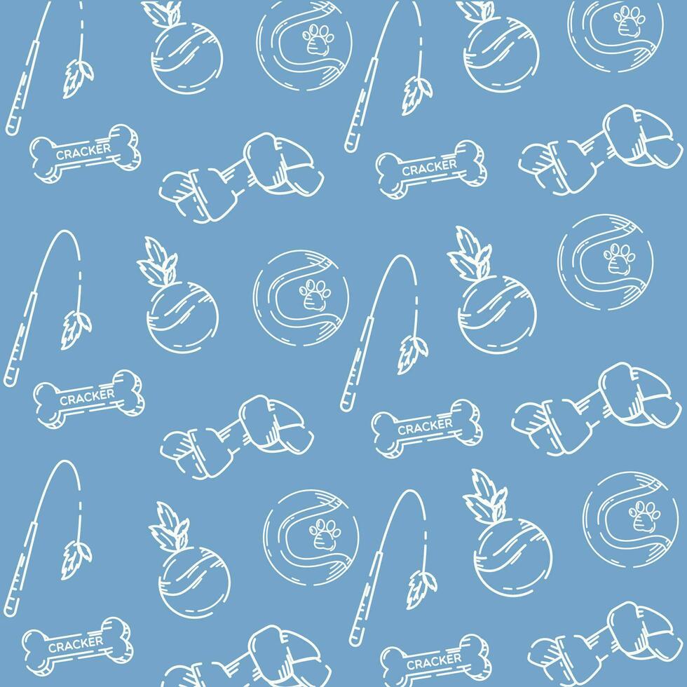 Seamless pattern background with pet object icons Vector