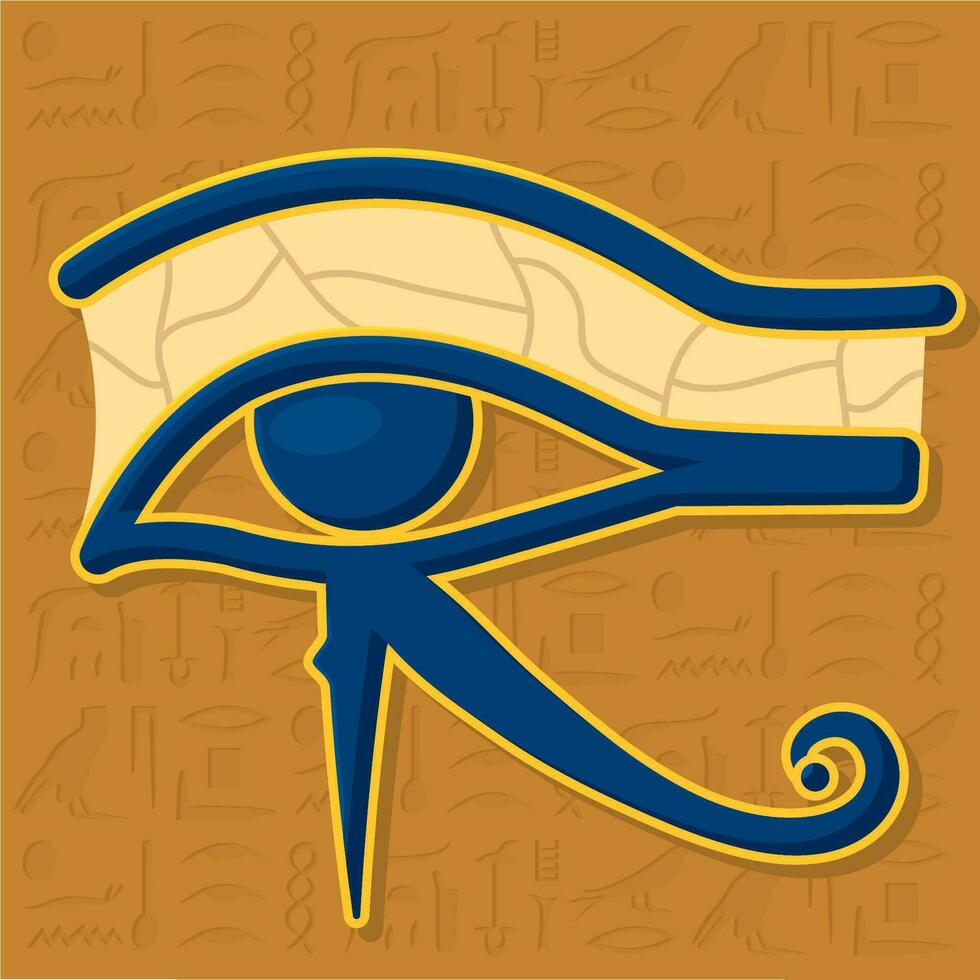 aislado azul ojo egipcio símbolo Egipto viaje vector