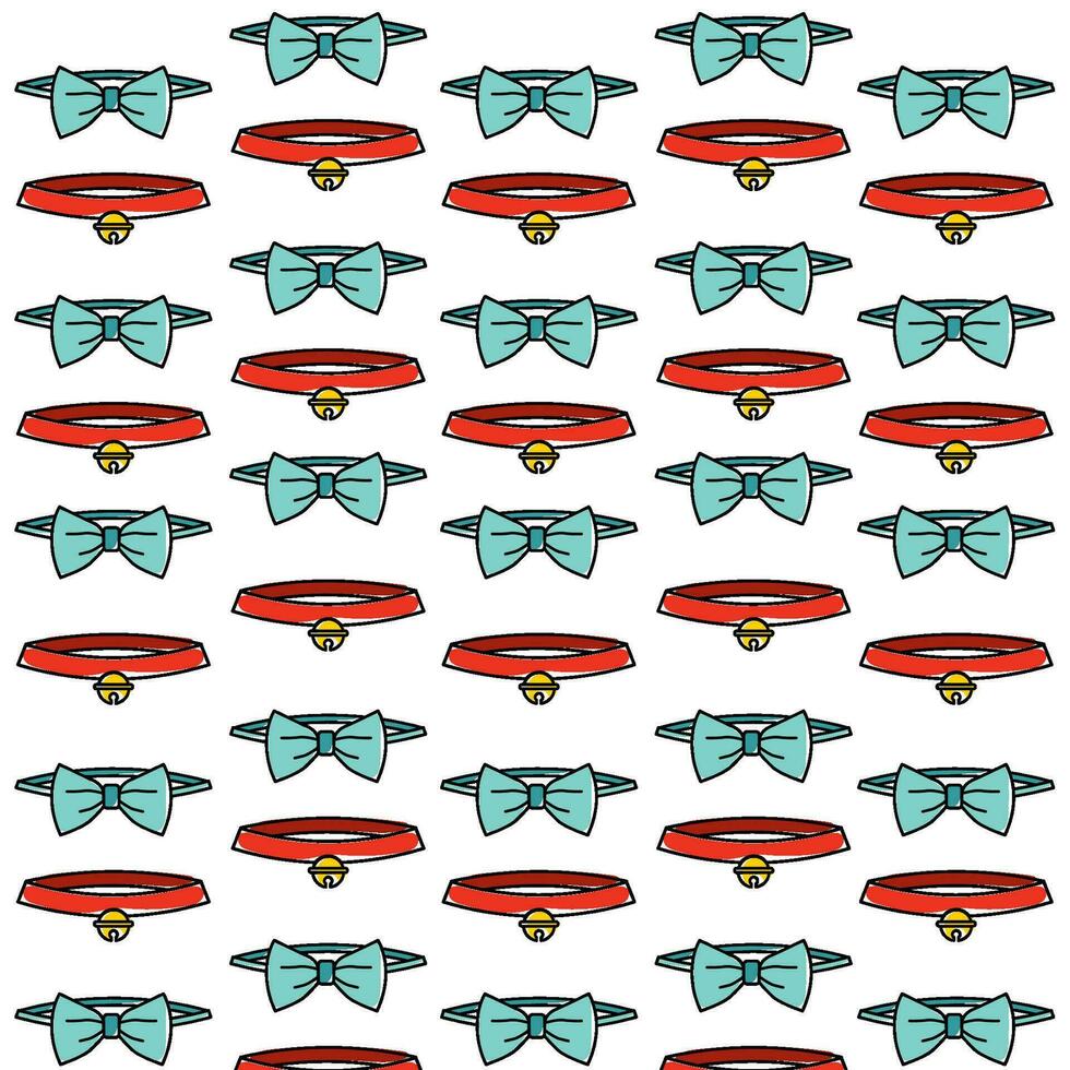 Seamless pattern background with pet object icons Vector