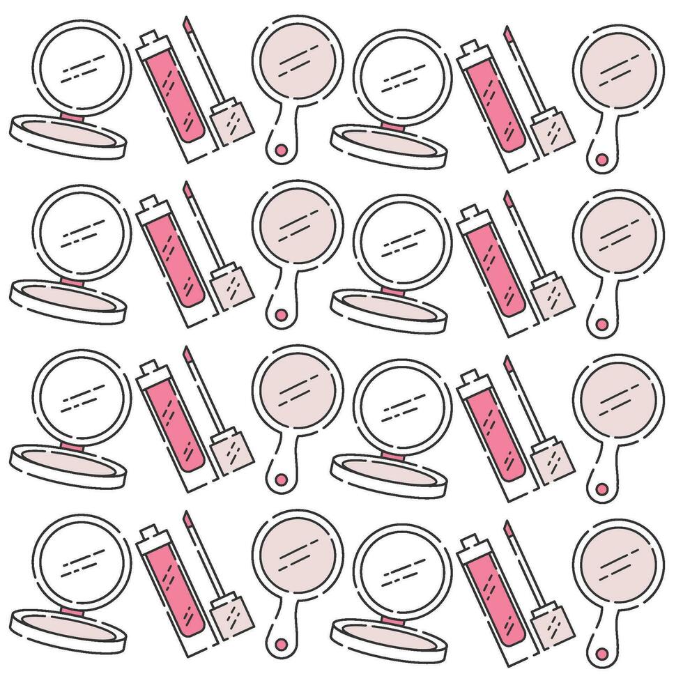 Pattern of make up icons Fashion icon Vector
