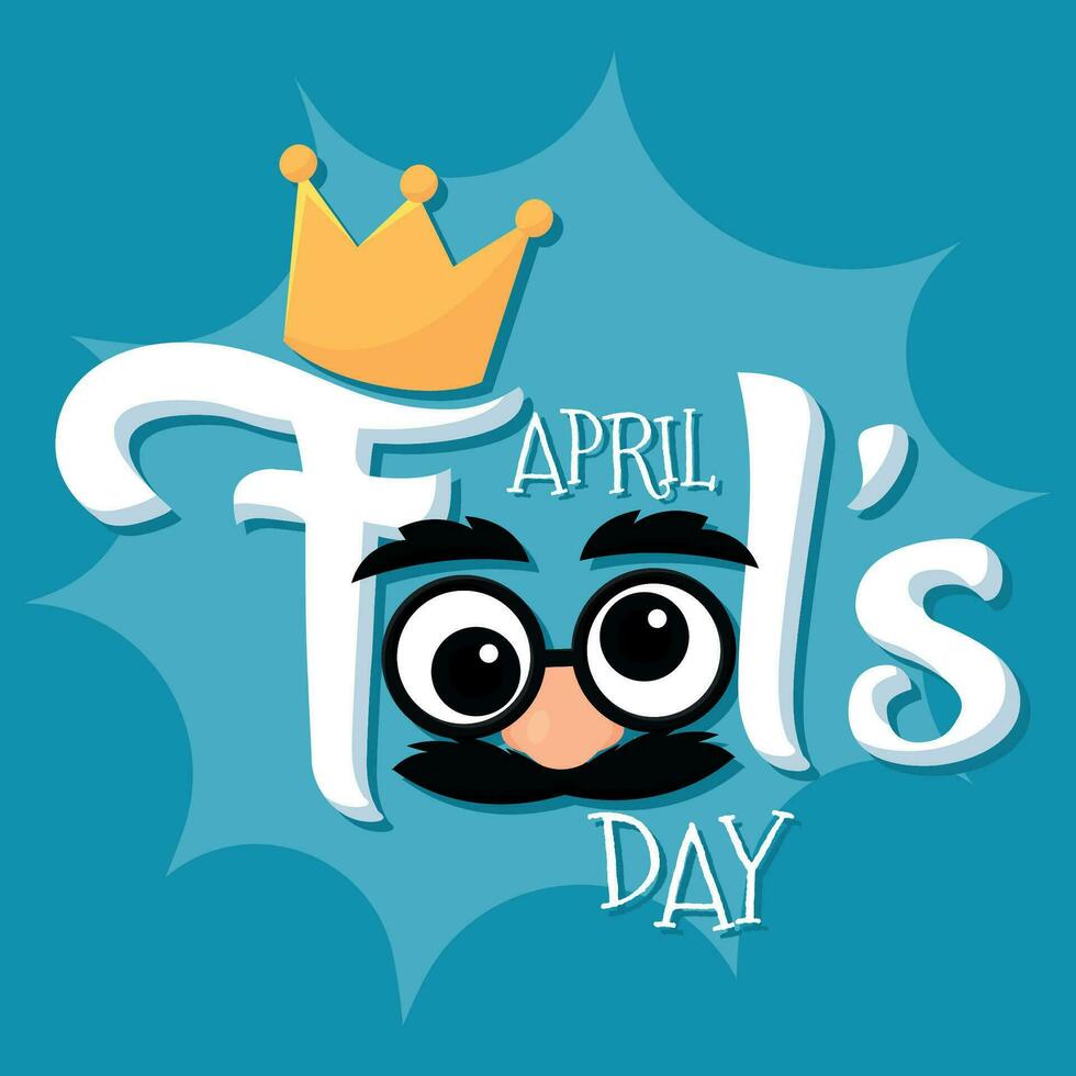 April fools day text with funny mask Vector